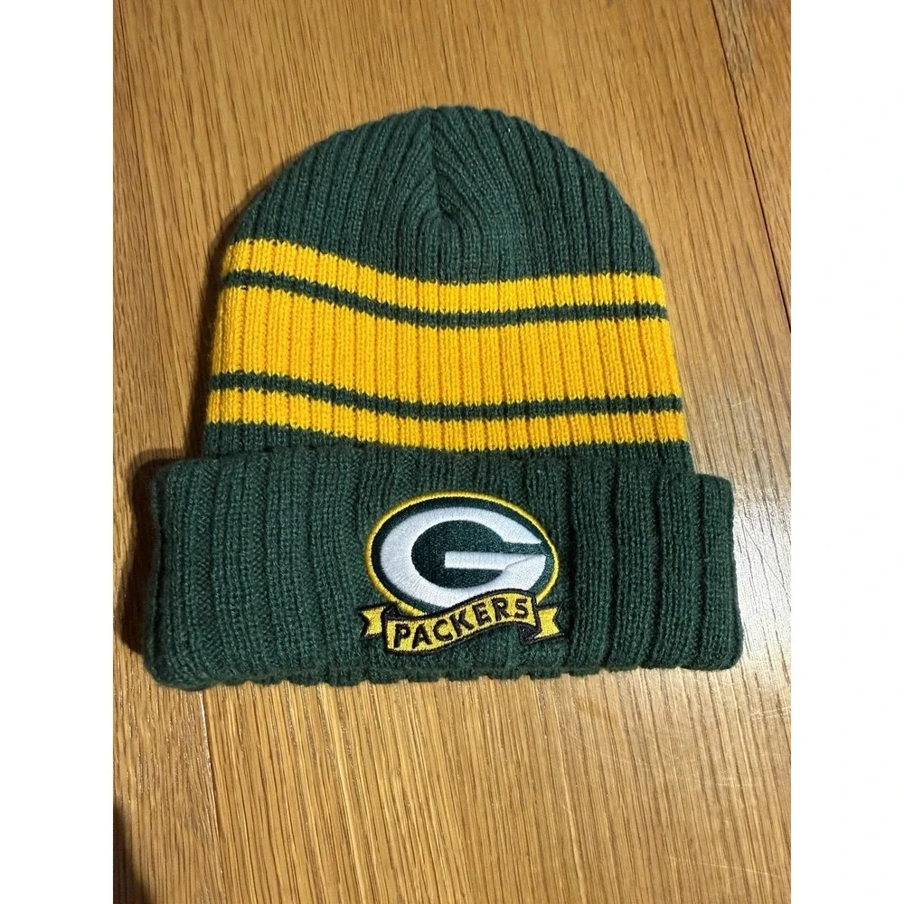 Green Bay Packers Knit Beanie Hat NFL Ultra Game Cuffed Striped OSFM Winter
